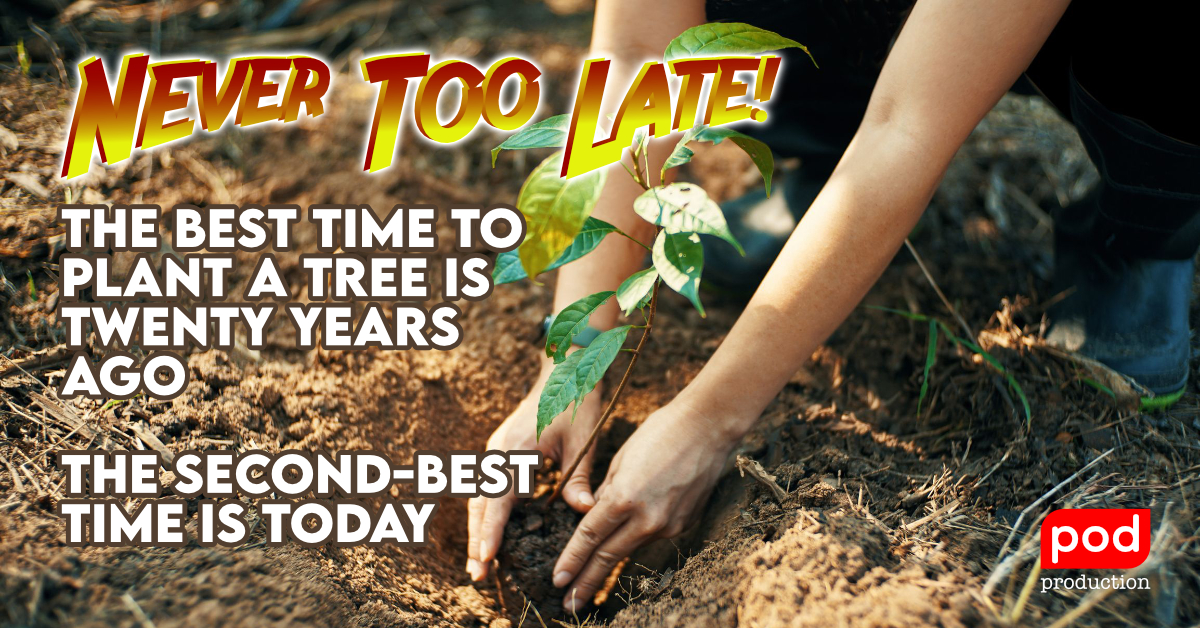 The best time to plant a tree is twenty years ago. The second-best time is today.